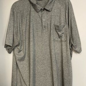L L Bean Stylish Gray Polo Shirt for Men Tencel blend